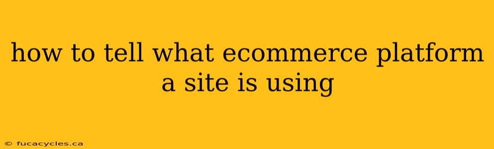 how to tell what ecommerce platform a site is using