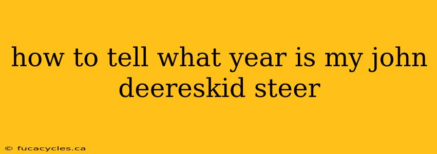 how to tell what year is my john deereskid steer