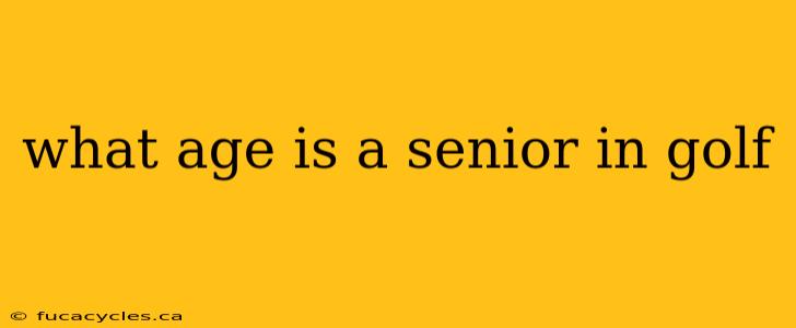 what age is a senior in golf