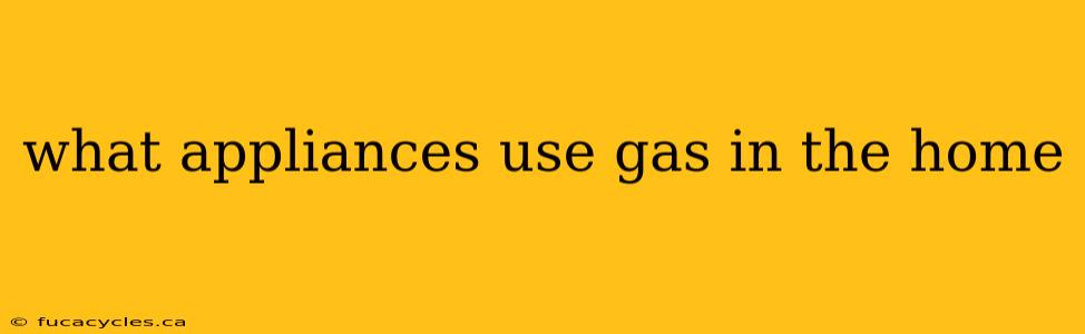 what appliances use gas in the home