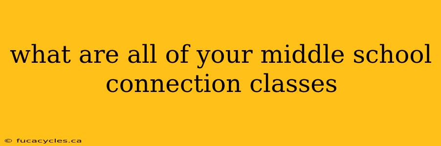 what are all of your middle school connection classes