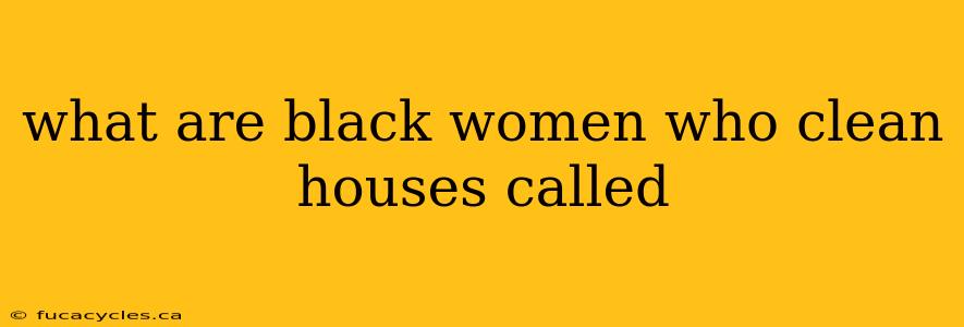 what are black women who clean houses called