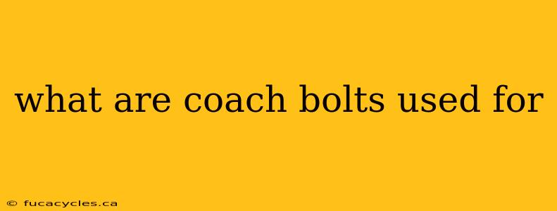 what are coach bolts used for