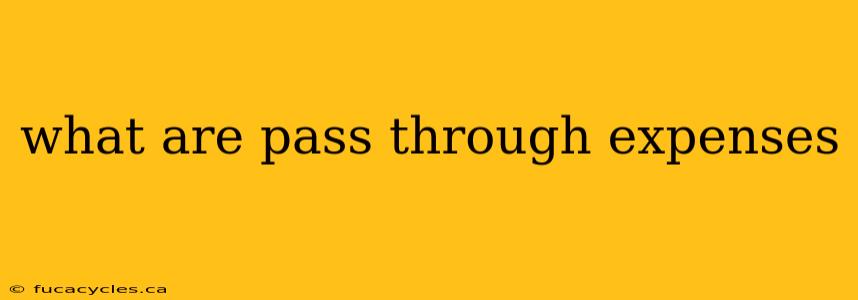 what are pass through expenses