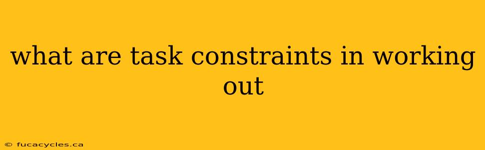 what are task constraints in working out