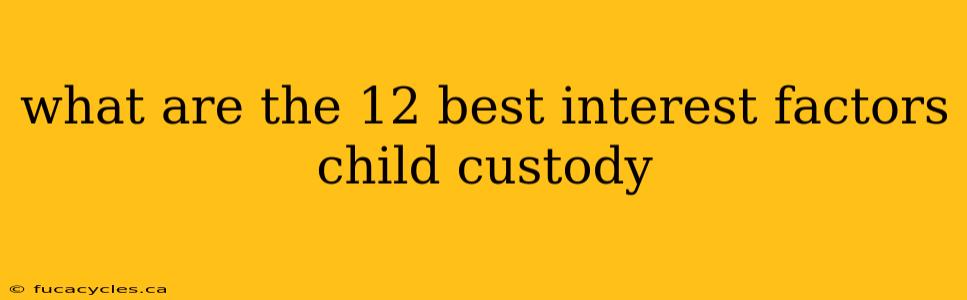 what are the 12 best interest factors child custody