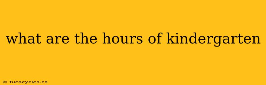 what are the hours of kindergarten