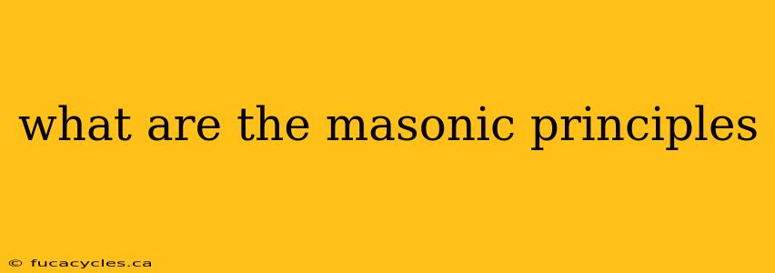 what are the masonic principles