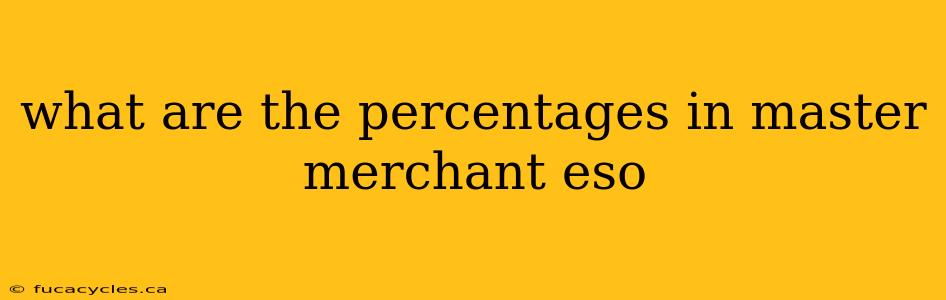 what are the percentages in master merchant eso