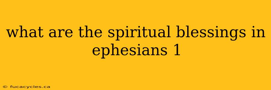 what are the spiritual blessings in ephesians 1