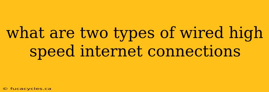 what are two types of wired high speed internet connections