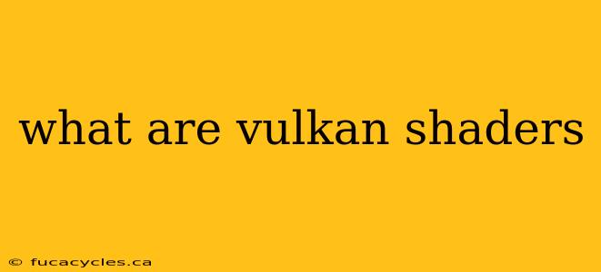 what are vulkan shaders