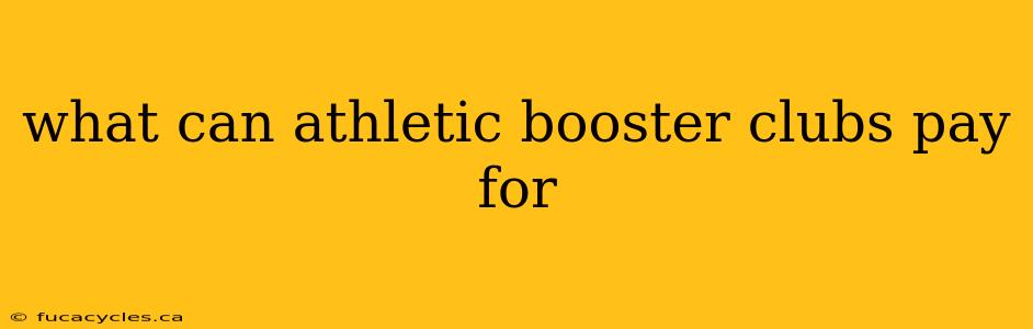 what can athletic booster clubs pay for