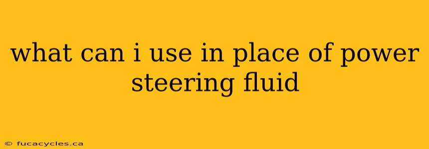 what can i use in place of power steering fluid