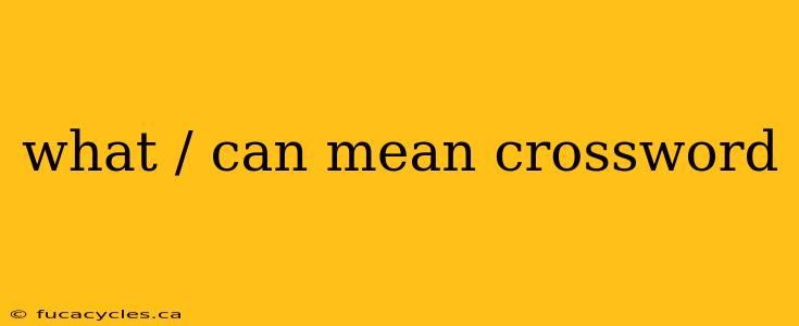 what / can mean crossword