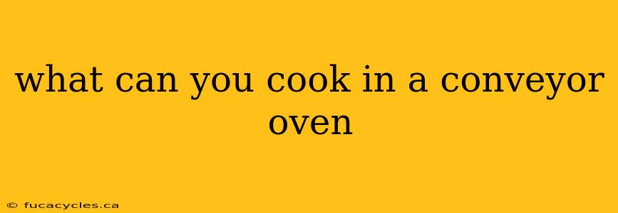 what can you cook in a conveyor oven