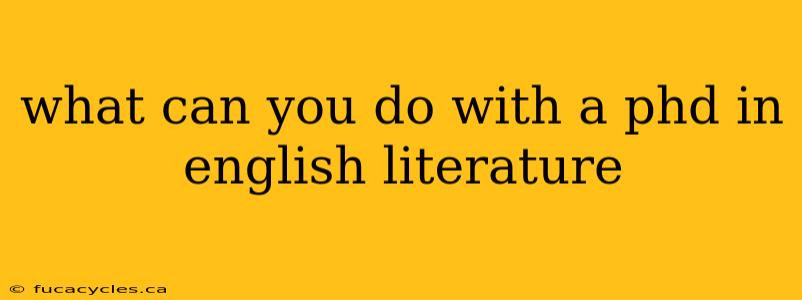 what can you do with a phd in english literature