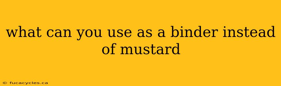 what can you use as a binder instead of mustard