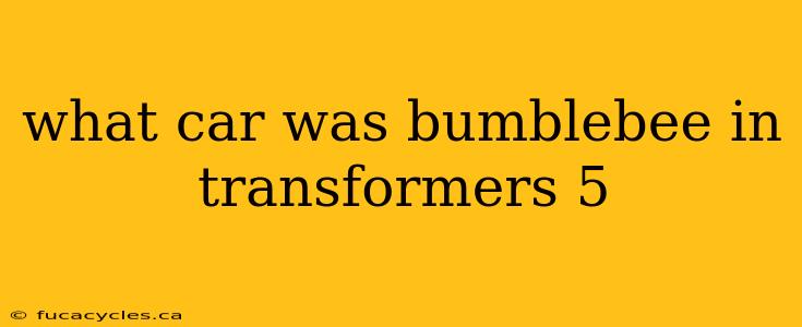 what car was bumblebee in transformers 5