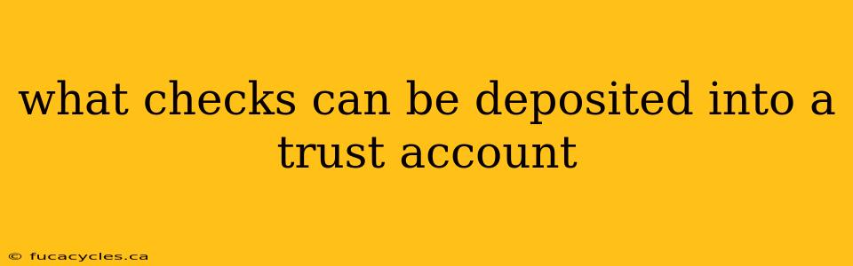 what checks can be deposited into a trust account