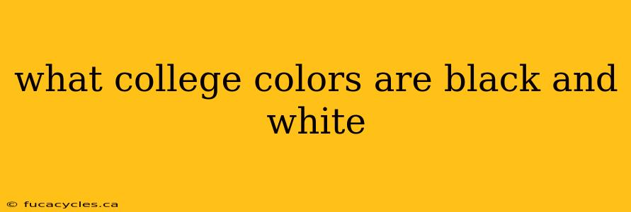 what college colors are black and white