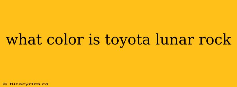 what color is toyota lunar rock