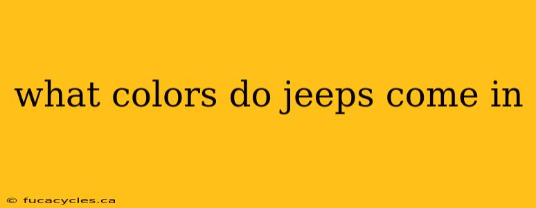 what colors do jeeps come in