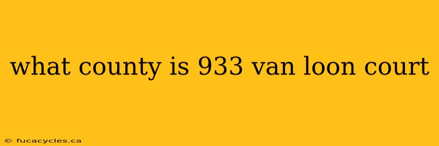 what county is 933 van loon court