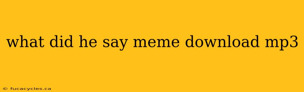 what did he say meme download mp3