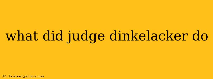 what did judge dinkelacker do