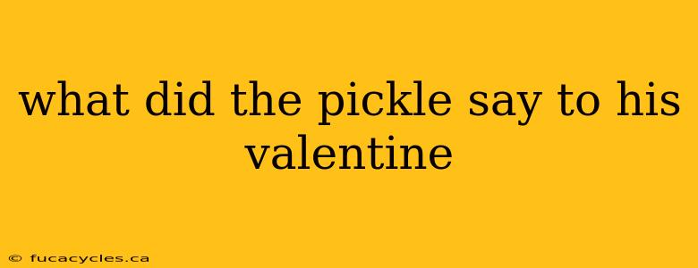 what did the pickle say to his valentine