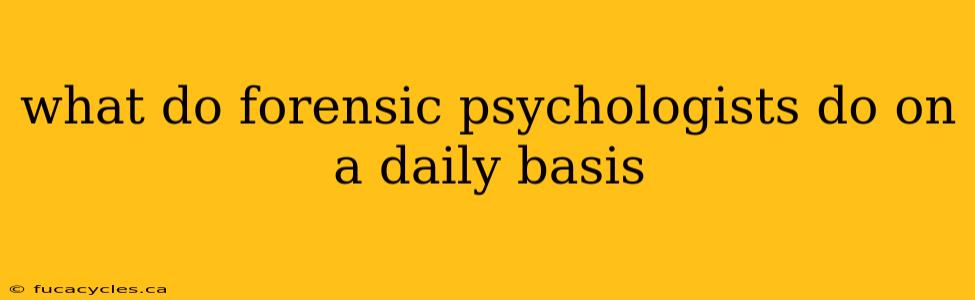 what do forensic psychologists do on a daily basis