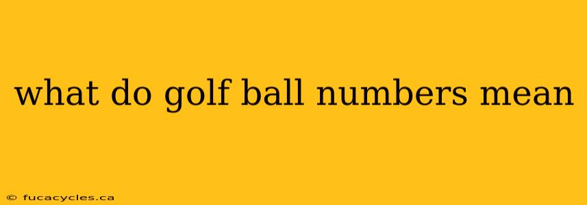 what do golf ball numbers mean