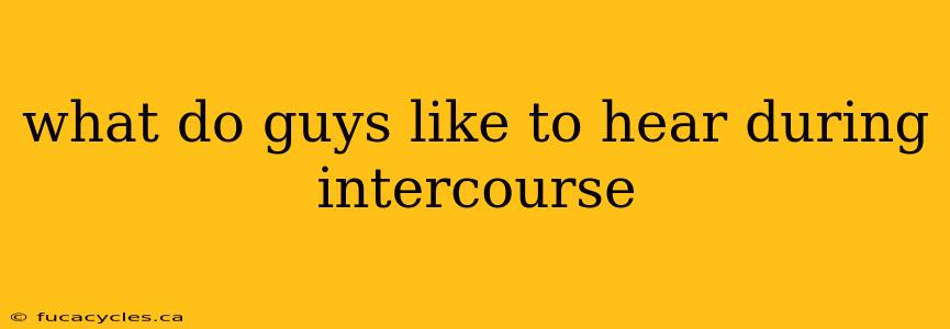 what do guys like to hear during intercourse