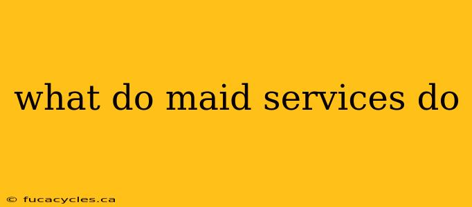 what do maid services do