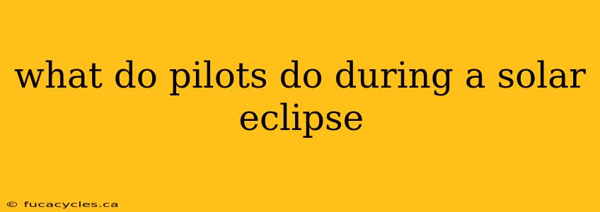 what do pilots do during a solar eclipse