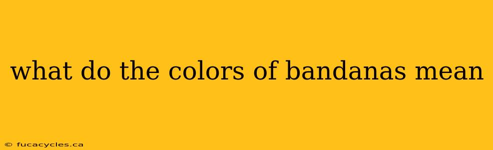 what do the colors of bandanas mean