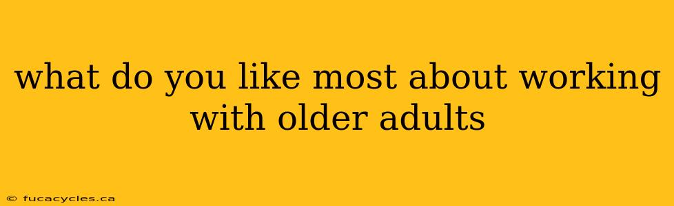 what do you like most about working with older adults