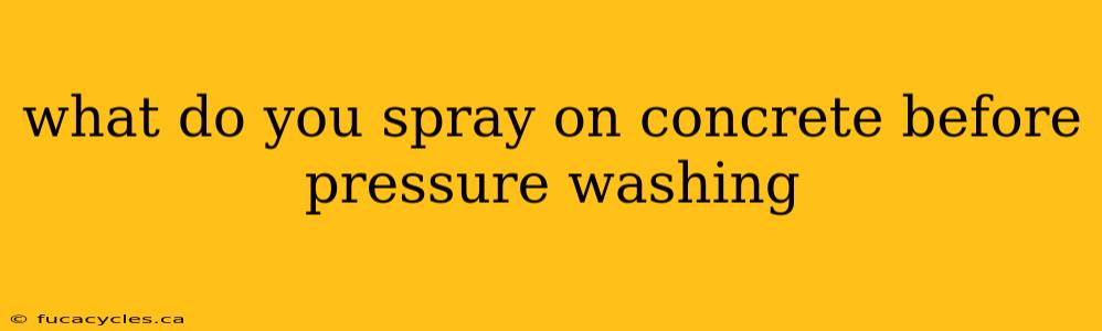 what do you spray on concrete before pressure washing