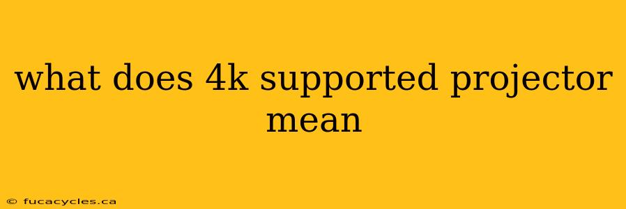 what does 4k supported projector mean