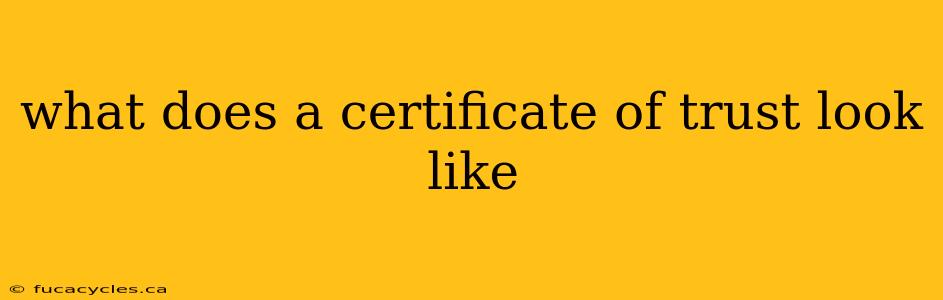 what does a certificate of trust look like