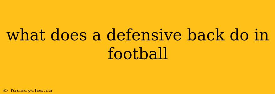 what does a defensive back do in football