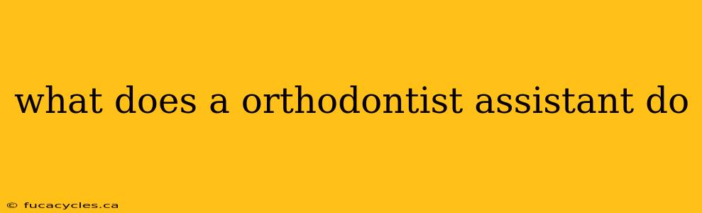 what does a orthodontist assistant do