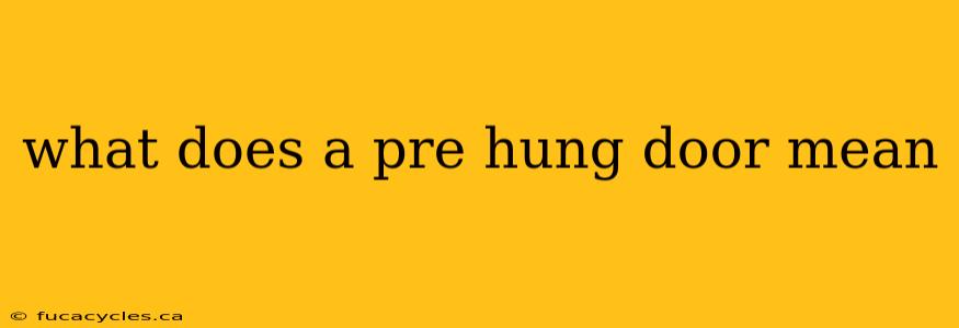 what does a pre hung door mean