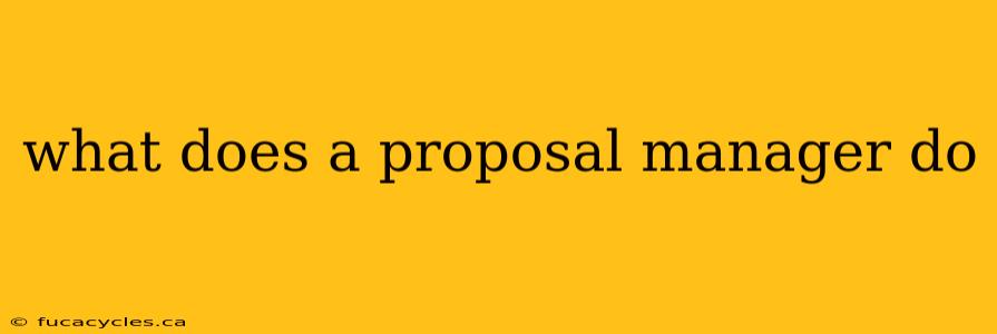 what does a proposal manager do