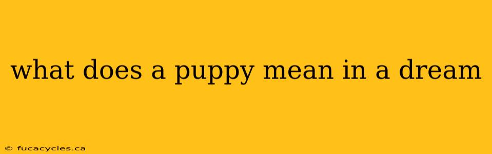 what does a puppy mean in a dream