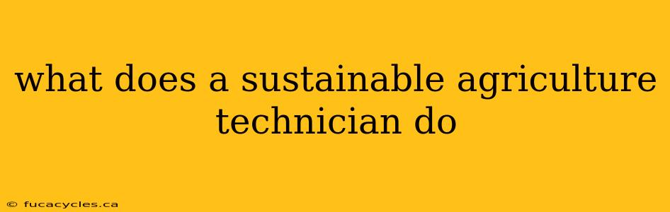 what does a sustainable agriculture technician do