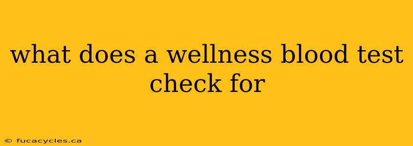 what does a wellness blood test check for