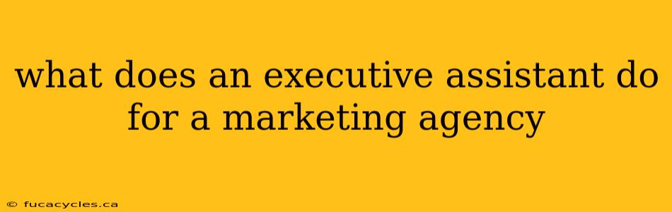 what does an executive assistant do for a marketing agency