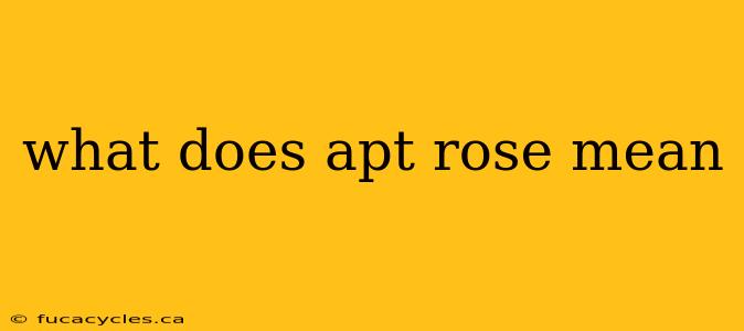 what does apt rose mean